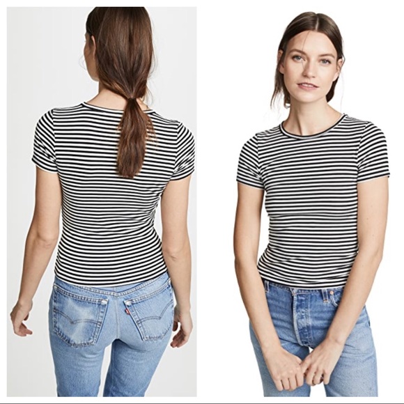 FREE PEOPLE BOHO STRIPE TEE RIB KNIT TOP A2C - Picture 15 of 16